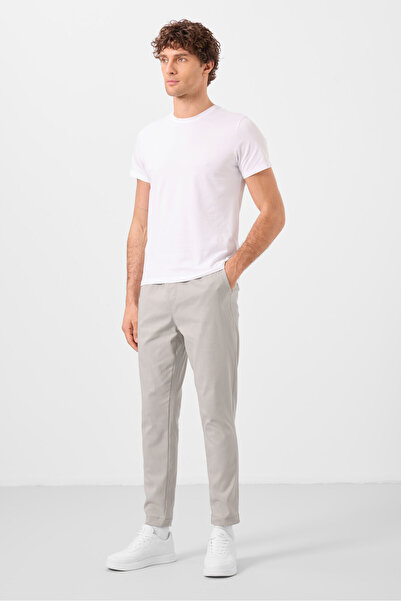 TOMMY LIFE Ανδρικό παντελόνι Stone Standard Fit υφαντό ελαφρύ εύκαμπτο Chino ...