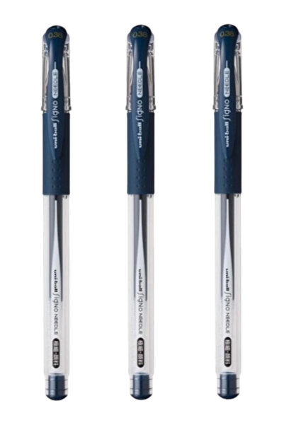 UNİ-BALL UNİBALL SİGNO NEEDLE ( 0.38 ) İĞNE UÇLU JEL KALEM MAVİ SİYAH ( Üç Adet )