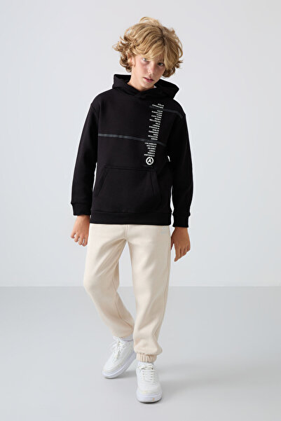 TOMMY LIFE Μπεζ βαμβακερό χοντρό εσωτερικό με μαλακή υφή τυπική εφαρμογή με στάμπα για αγόρια - 11225