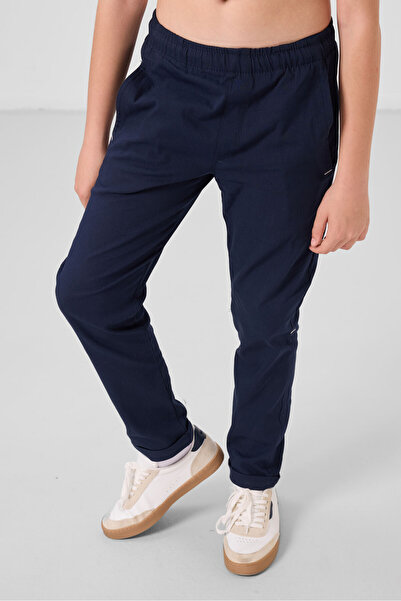 TOMMY LIFE Navy Blue Standard Fit Woven Lightweight Flexible Chino Boys' Trousers - 11272