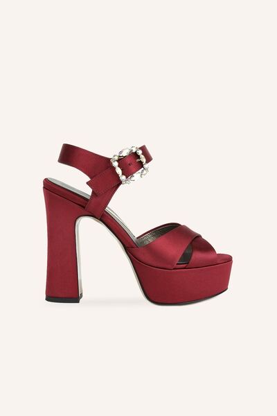 MARCATELLI Bordo Saten So Vera Topuklu Ayakkabı