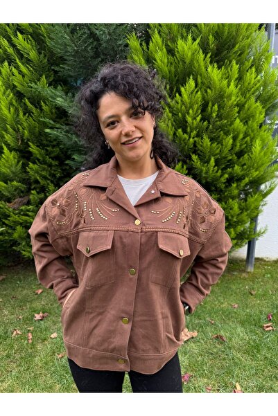 HOPEFUL DESİGN Embroidered Detail Gabardine Jacket