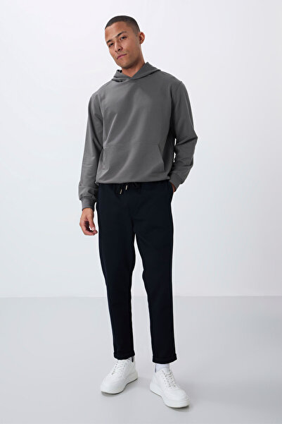 AIR JONES Ανδρικό παντελόνι φόρμας Navy Blue Surface Textured Standard Fit - 82154