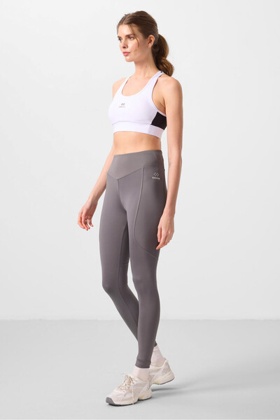 TOMMY LIFE Koyu Gri Standart Fit Esnek Performans Kadın Tayt - 94666