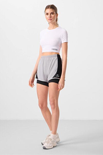 TOMMY LIFE Taş Gizli Cep Fermuarlı Standart Kalıp Kadın İçi Taytlı Şort - 91015