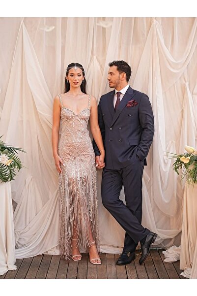 MARCATELLI Sedef Saten Irina Mini Topuk Gelin Sandaleti