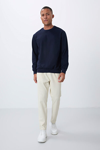 AIR JONES Beige Surface Textured Standard Fit Men's Tracksuit Bottom - 82155