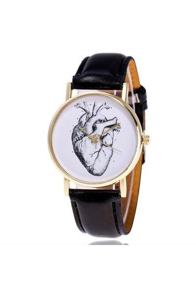 Skymag Elegant heart anatomy watch, eco-leather strap, quartz mechanism