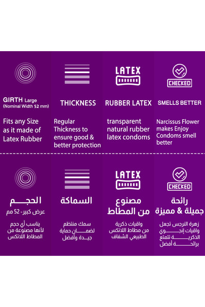 Enjoy ULTRA SEXUAL DESIRE Premium Condoms - 12 pcs | NARCISSUS FLOWERS, L-Arginine Enhanced Formula