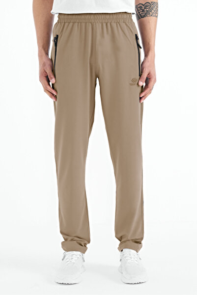TOMMY LIFE Men's Beige Zippered 3-Pocket Sweatpants - 84768