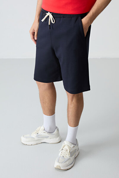 AIR JONES Fiesta Navy Blue Oversize Cotton Men's Shorts Set - Thick Soft Texture, Basic - 85257