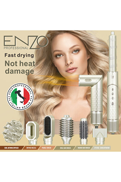 ENZO EN-755 7-in-1 Hair Styler – Dryer, Volumizer, Curler & Straightening Brush