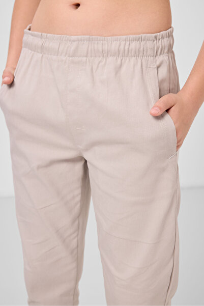 TOMMY LIFE Taş Standart Fit Dokuma Hafif Esnek Chino Erkek Çocuk Pantolon - 11272