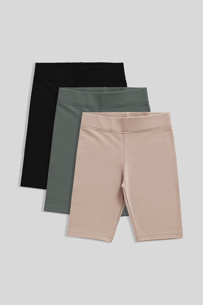 TOMMY LIFE Standart Fit Basic 3lü Paket Siyah-Haki- Koyu Bej Kız Çocuk Tayt - 75188