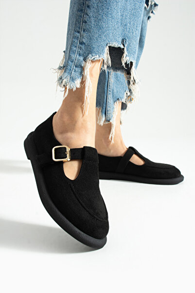 DESPİNA Women's Tan Suede Loafer Shoes with Buckle Detail – Comfortable and Stylish for Everyday Use