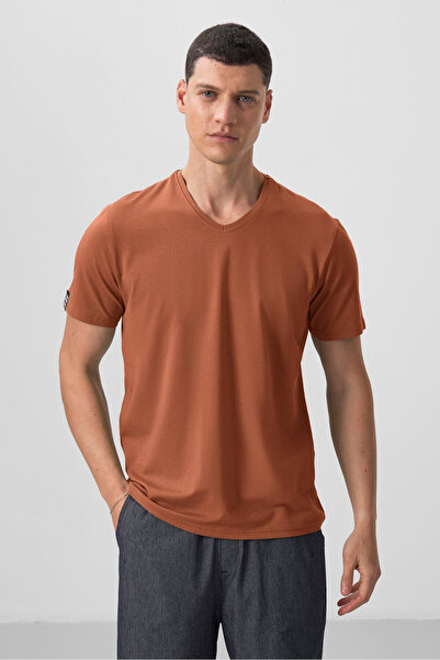 TOMMY LIFE Tarçın Basic Short Sleeve Standard Fit V-Neck Men's T-Shirt - 87912