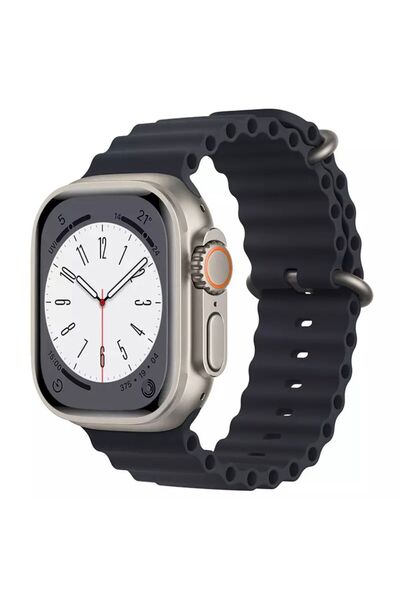 Mi7a Apple Watch Ultra 49MM Uyumlu Ocean Kordon Silikon Kayış