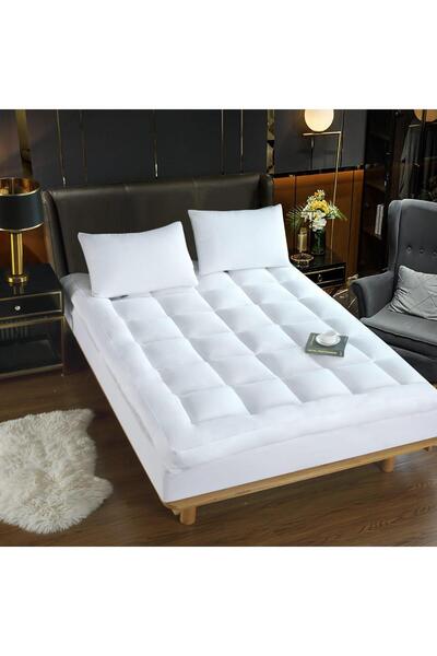 KBOX غطاء مرتبة فاخر من الألياف الدقيقة مقاس 180×200 سم بارتفاع 14 سم وتنورة ...