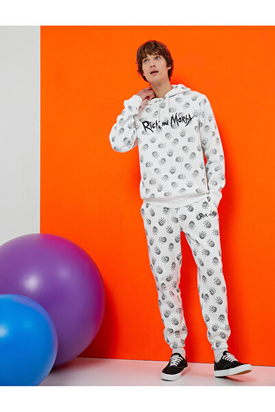 Koton Φούτερ με κουκούλα Rick and Morty επένδυση fleece Αδειοδοτημένο με τύπωμα