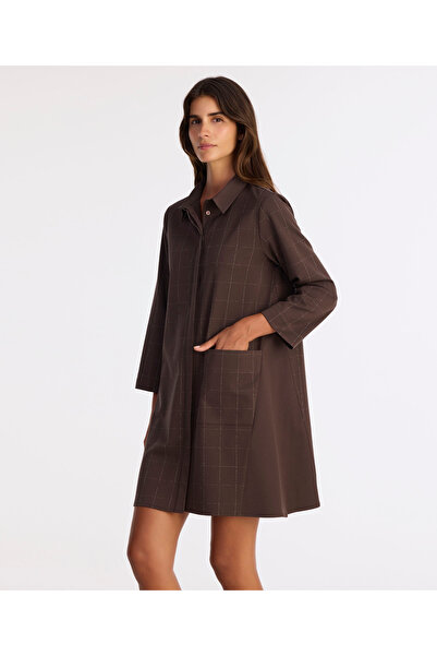 Yargıcı A Form Gömlek Yaka Uzun Kol Elbise