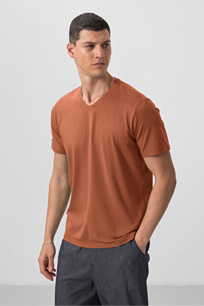 TOMMY LIFE Tarçın Basic Short Sleeve Standard Fit V-Neck Men's T-Shirt - 87912