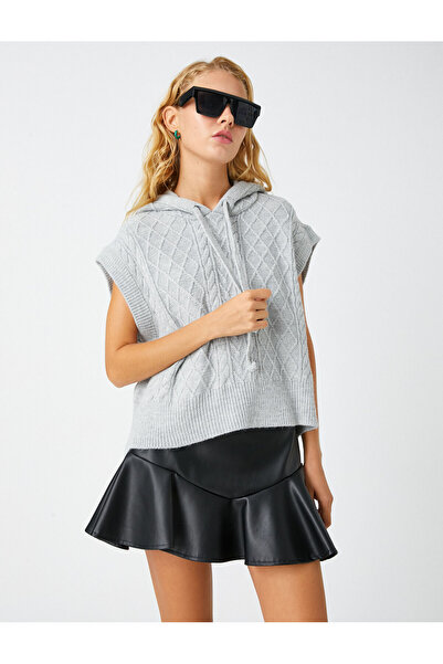 Koton Grauer Melange-Pullover für Damen 3WAL90045HT