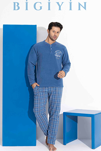 bigiyin Ανδρικά Σετ Πυτζάμες Fleece Χειμερινά Ανδρικά Σετ Πυτζάμες Ανδρικά Σετ Fleece