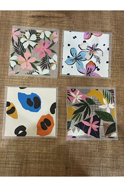 Gönülden Tasarım 4 bucăți de imprimare prin transfer cu model de flori care lipesc cu fierul de călcat - brodat 11x11 cm