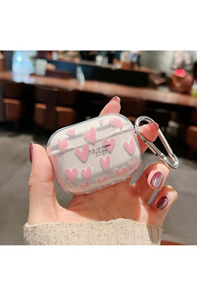 Mi7a Silikon Şeffaf Kalpli Kulaklık Kılıfı