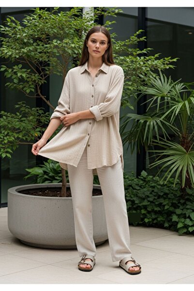 COMBİNE MİCHAİL Cămașă de vară pentru femei de sezon nou, bej