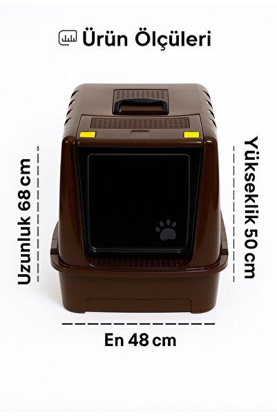 PlastArt 48*50*68 cm Kürekli Kapalı Kedi Tuvaleti Dev Boy