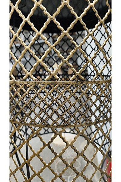 VENON Sehpalı Lambader Elips Siyah Sarı Patine ⭐️Krem Kumaş Şapka Sarı Püsküllü ⭐️Salon Köşe Lambader