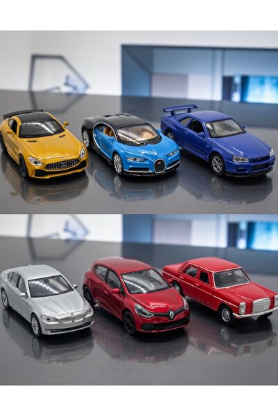 WELLY 1/36 Scale Pull Back (Bmw, Mercedes, Renault, Nissan, Bugatti) Diecast Metal Model Toy Car