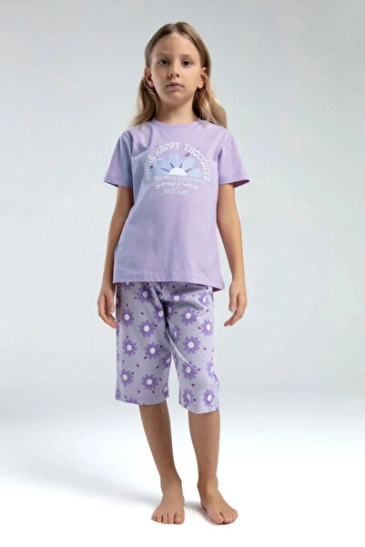 Rolypoly Girl's Purple Capri Set