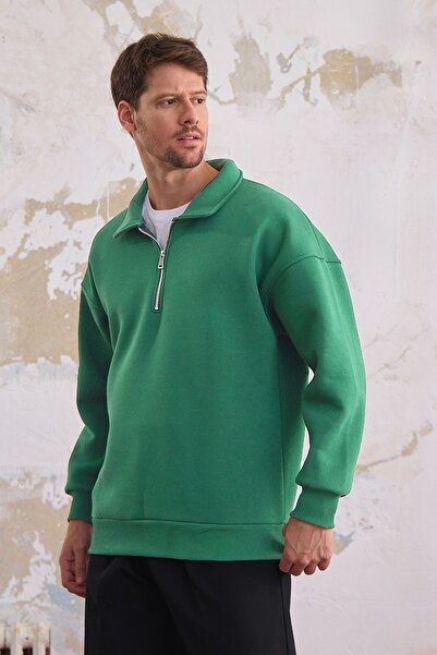 COMBİNE MİCHAİL Мъжка блуза с половин цип и редовна кройка - ÇAĞLA