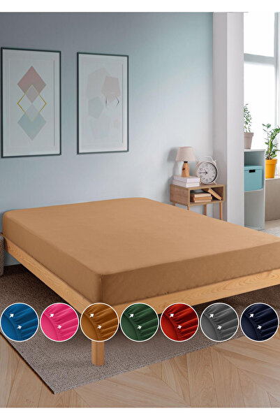 TEXTİLEGARDEN ملاءة سرير قطنية 100% ممتازة ومطاطية من القطن الممشط، مقاسات فر...