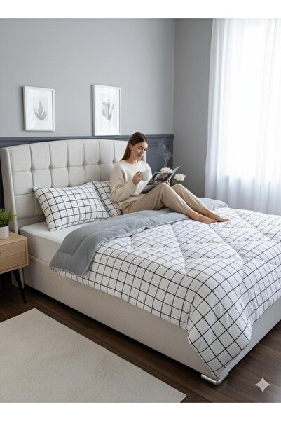 GALAWARRA Welsoft Cotton Double Sided Double Duvet + 2 Pillowcase Set