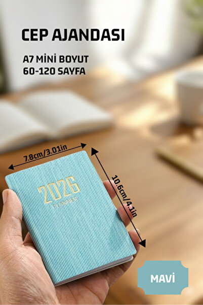 ZUMRANKA 2026 YILI CEP AJANDASI A7 SUNİ DERİ 10.59cm x 7.8 cm.