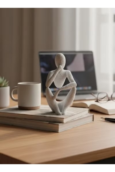 3D Brothers منحوتة تجسد التأمل العميق، ديكور أنيق لغرف المعيشة والمكاتب