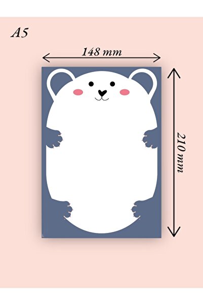 Mirya Notes A5 Cute Teddy Bear Patterned Notepad - Notepad