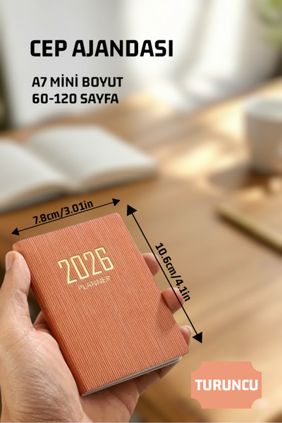 ZUMRANKA 2026 Yılı Cep Ajandası A7 Suni Deri 10.59cm X 7.8 Cm.
