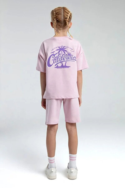 Rolypoly Girl's bermuda set - powder pink