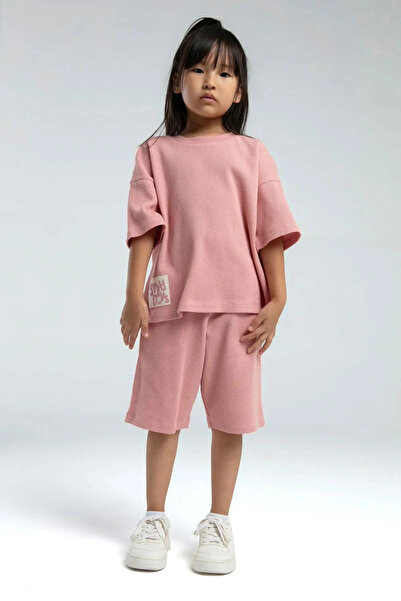 Rolypoly Girl's Bermuda Suit Waffle Knitted Fabric