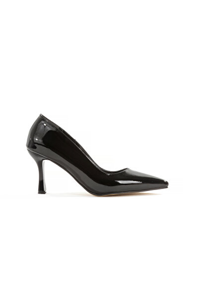 Catelyn Women's Black Patent Leather Pointed Toe Stiletto High Thin Heeled Shoes - 9 cm
