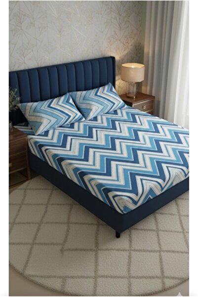 karanihome طقم ملاءات سرير مطاطية مزدوجة من باتال بوي (+2 غطاء وسادة)