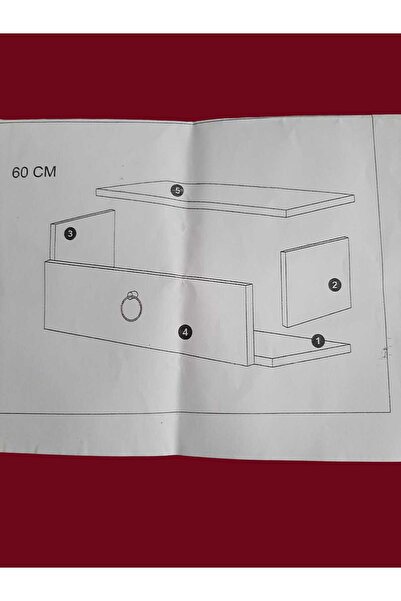 Ayşe Abladan 60 cm Atirisit Kapaklı Dresuar Salon Antre Hol Oturma Odası Askıda Kulplu Dolap Dresuar