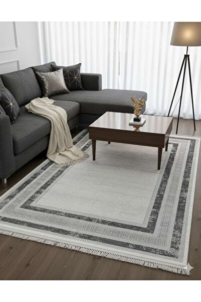 Dinarsu Arora 64879-095 Gri Çerçeveli Üst Kalite Salon Halısı