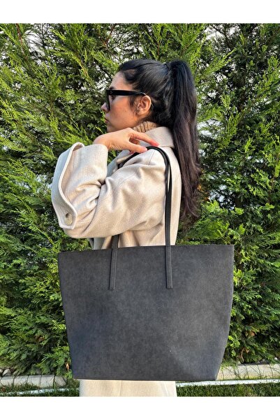 lalettobags Kadın Bahar Model Fermuarlı Çift Saplı Shopper Omuz Çantası