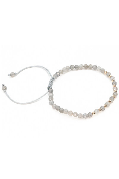 MANAVA Bracelet with 10 14k Gold balls and faceted labradorite spheres