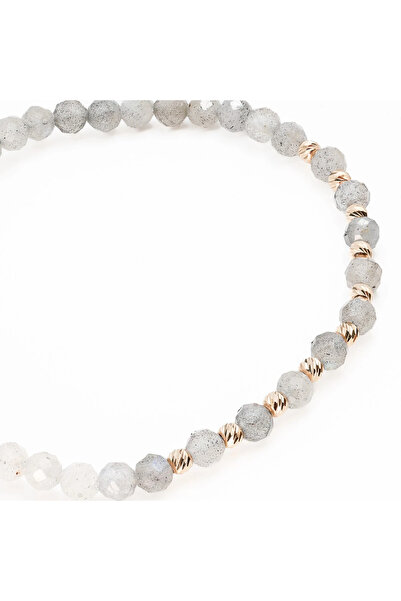 MANAVA Bracelet with 10 14k Gold balls and faceted labradorite spheres